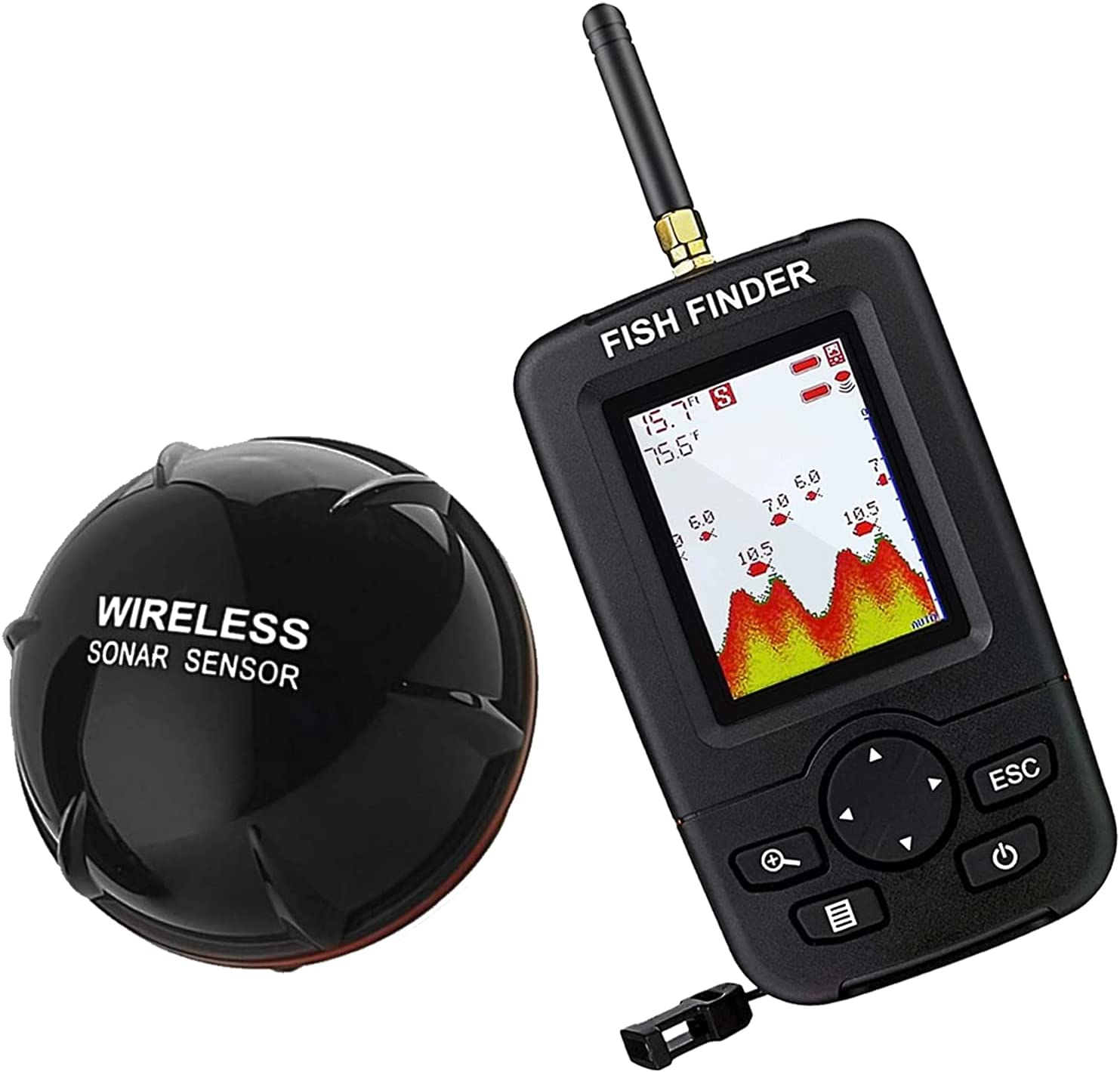Chirp Sonar Fish Finder - Sonar inalámbrico alerta de pesca buscador