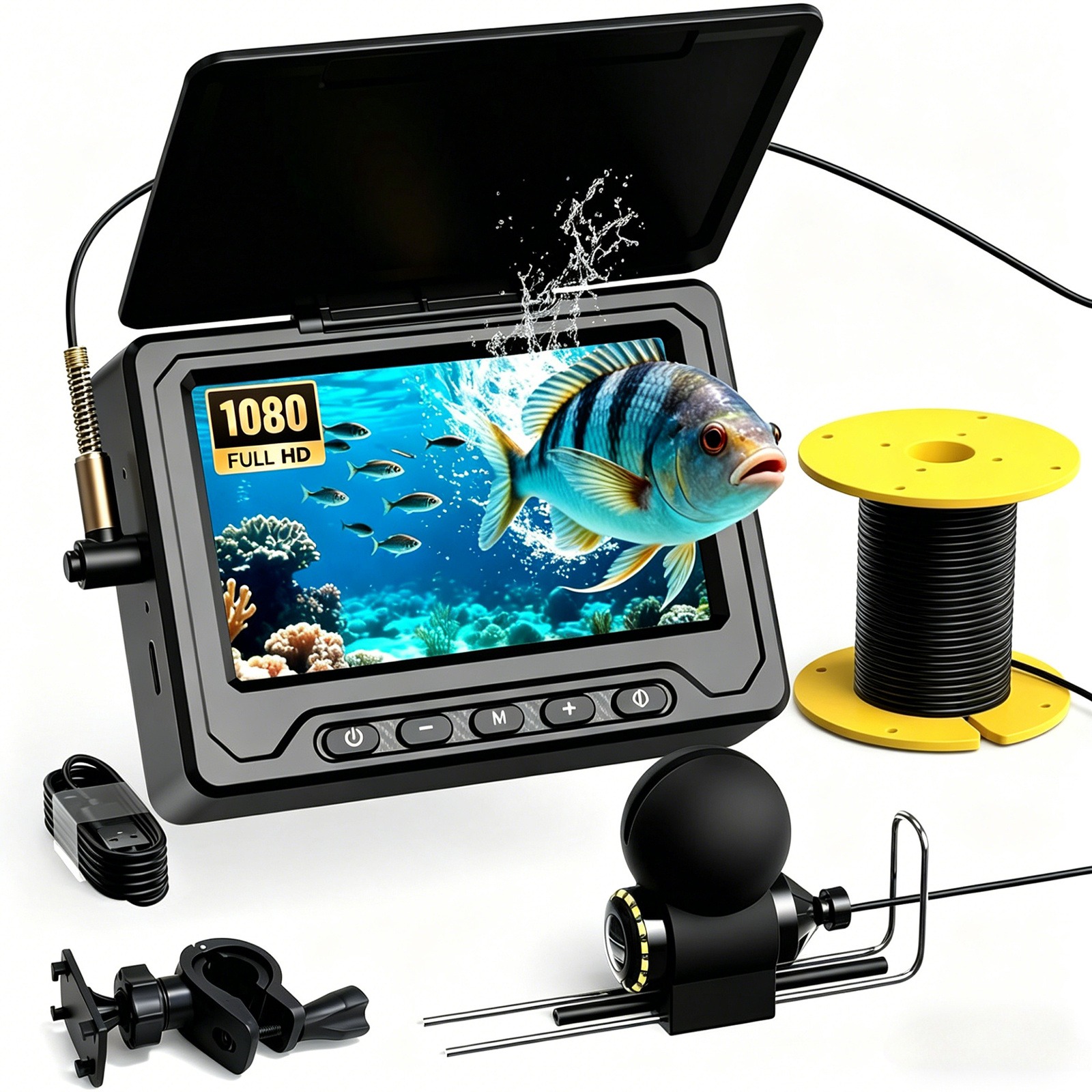 Fish Finder Kayak Portable - [Cámara Subacuática para Pesca 1080P 2000Mah]