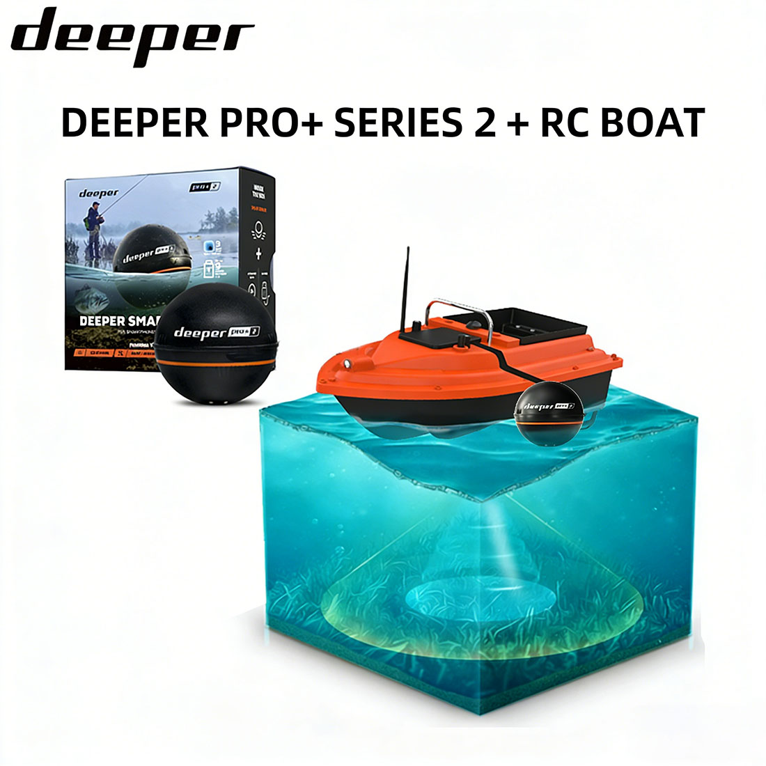 Chirp Sonar Fish Finder - DEEPER Sonar inteligente Chirp + 3