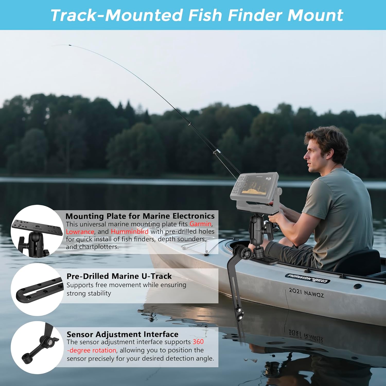 Soporte VINmounts de 1.5 pulga - Fish Finder Transducer Mount reseña y precio
