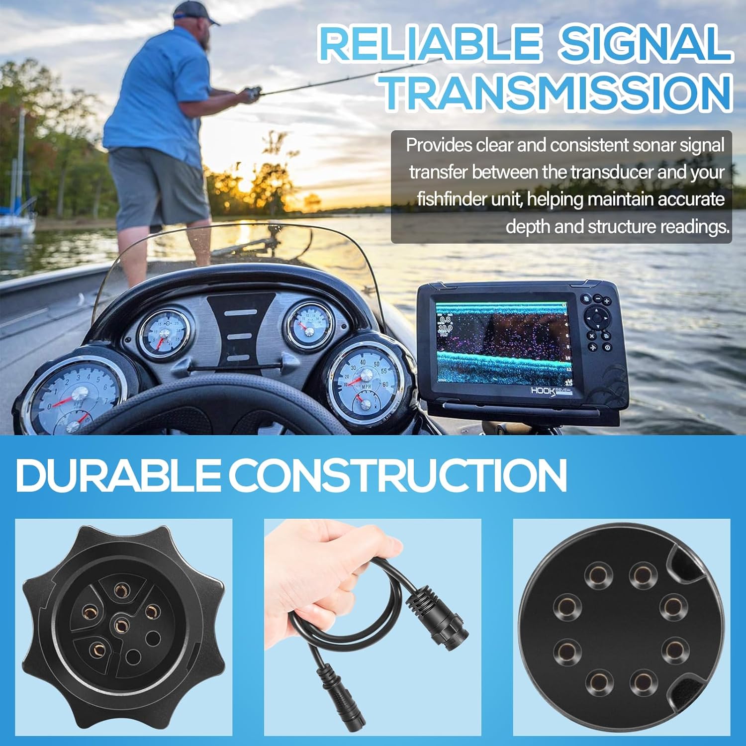 Cable Adaptador de Transductor - Fish Finder Lowrance Hook reseña y precio