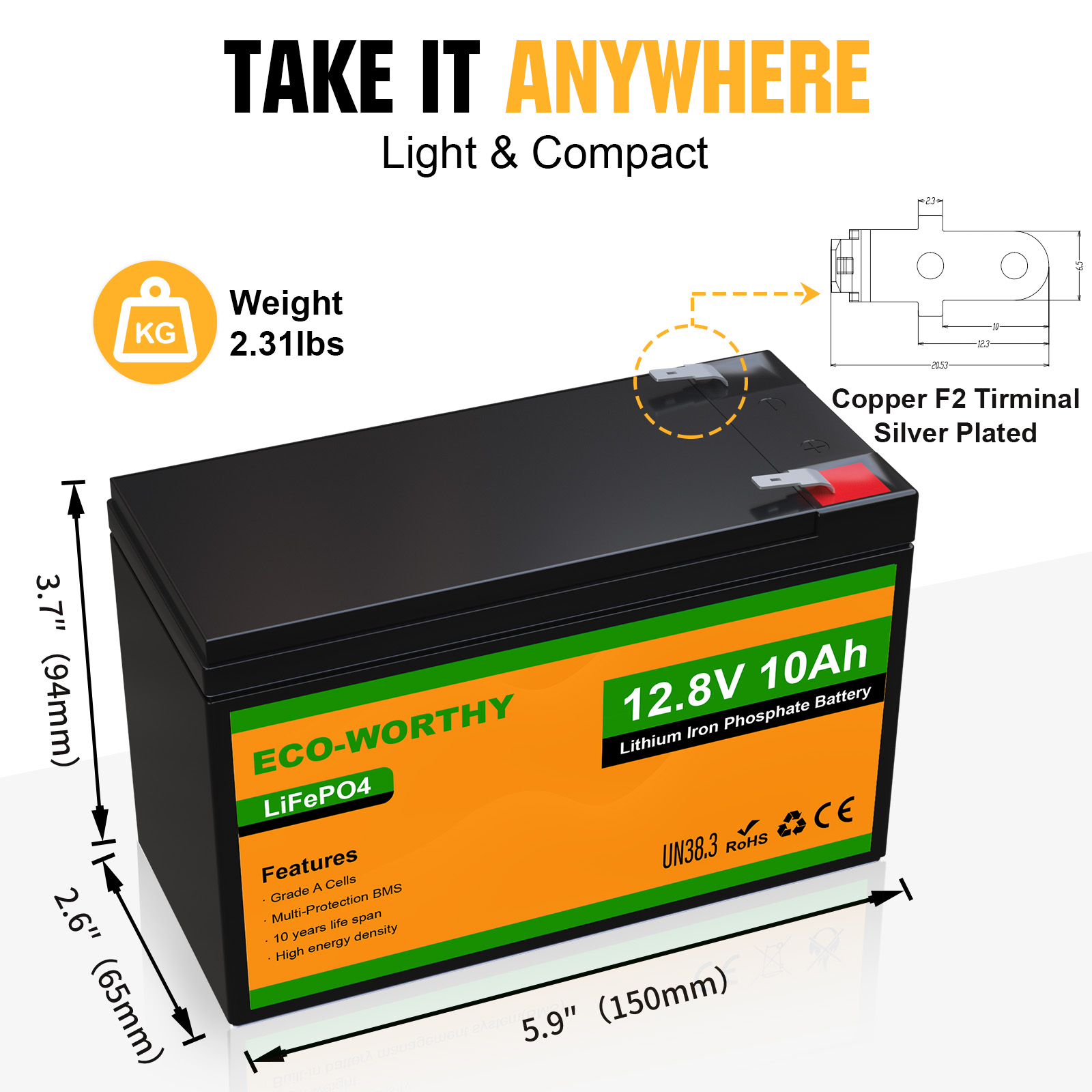 ECO-WORTHY Paquete de 2 Baterí - Fish Finder Battery 12V reseña y precio