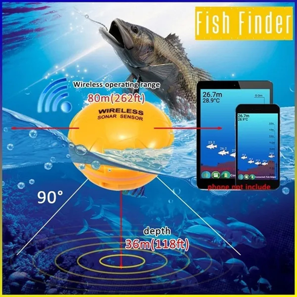 PuPoPan inalámbrico Bluetooth  - Chirp Sonar Fish Finder reseña y precio