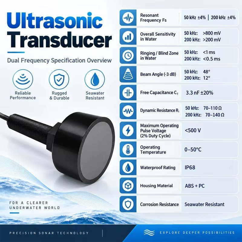 Transductor ultrasónico de dob - Fish Finder Transducer 200Khz reseña y precio