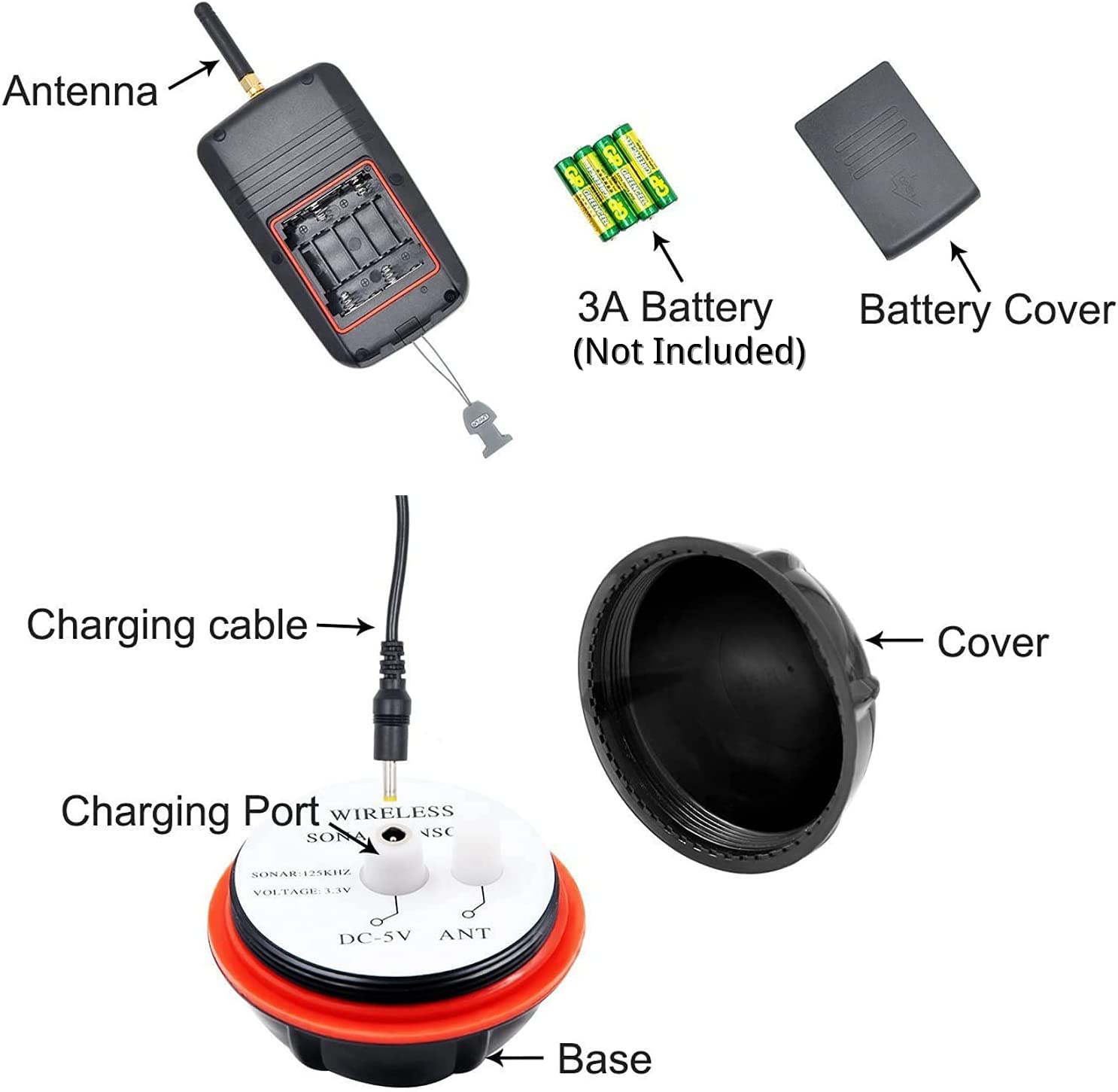 Sonar inalámbrico alerta de pe - Chirp Sonar Fish Finder reseña y precio