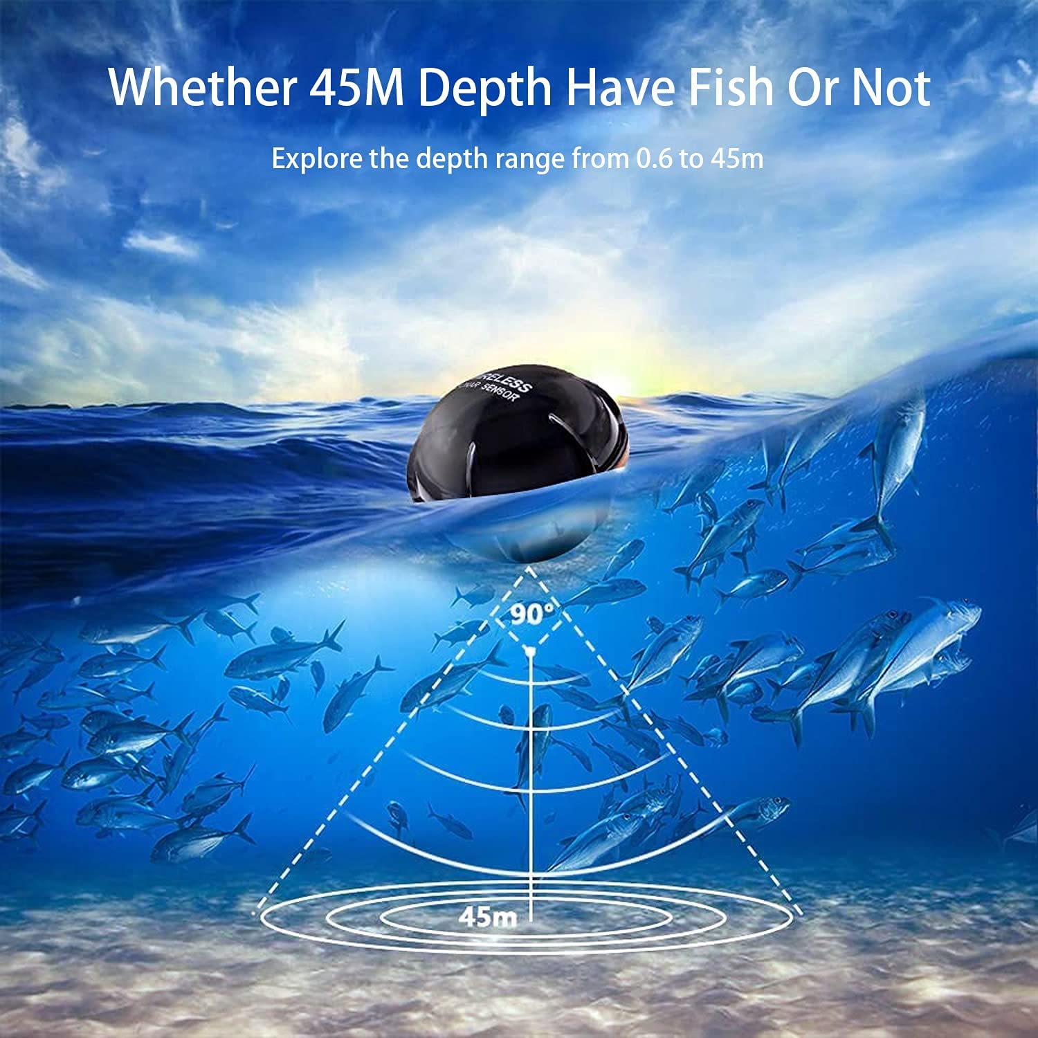 Sonar inalámbrico alerta de pe - Chirp Sonar Fish Finder reseña y precio