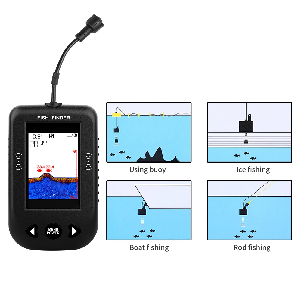 Alarma 100M Sonar portátil bus - Fish Finder Transducer 200Khz reseña y precio
