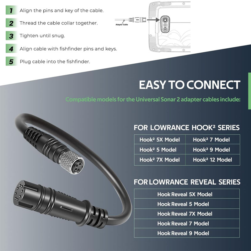 Cable Adaptador para Localizad - Fish Finder Lowrance Hook reseña y precio