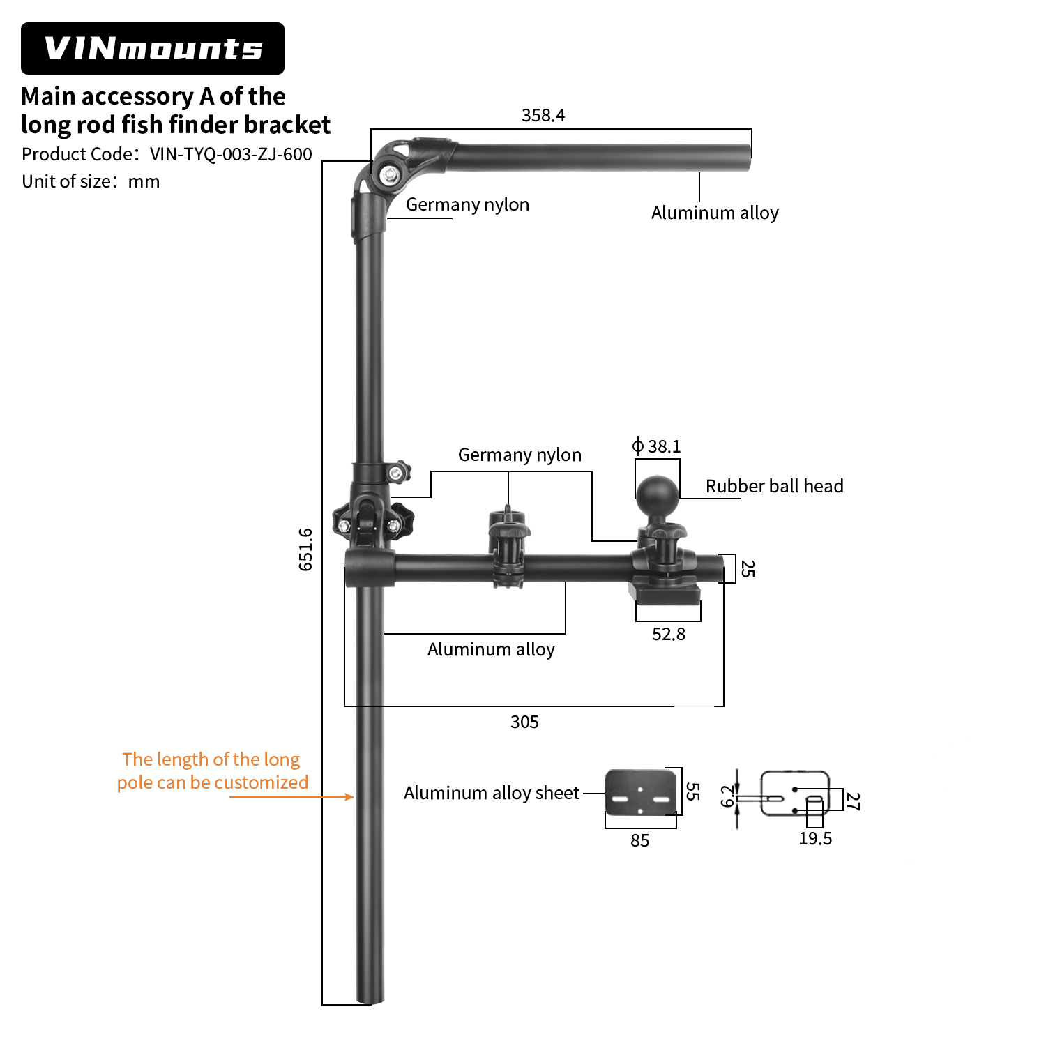 VINmounts Livescope Transducto - Fish Finder Transducer Mount reseña y precio